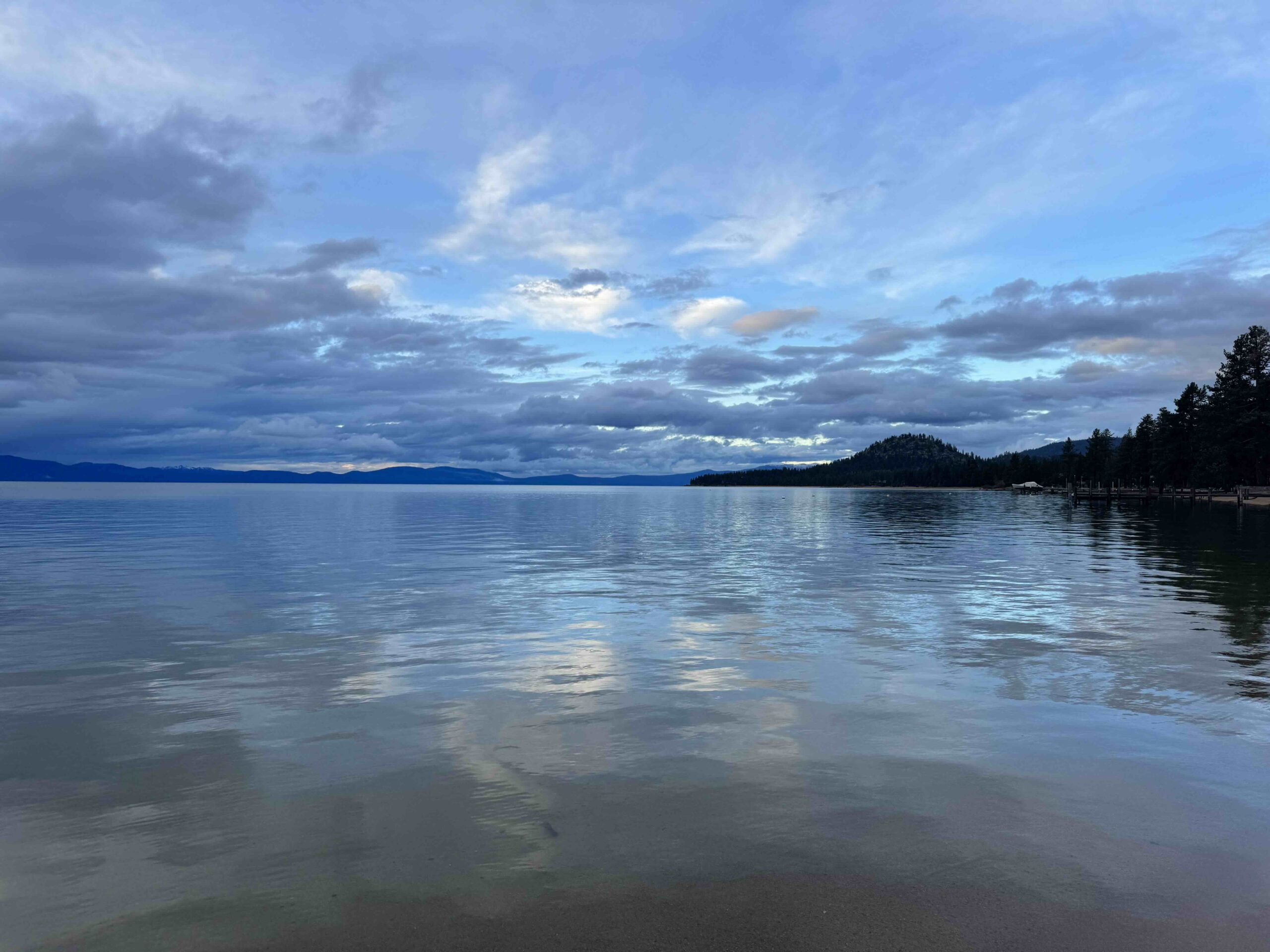 lake tahoe in november with round hill in the background